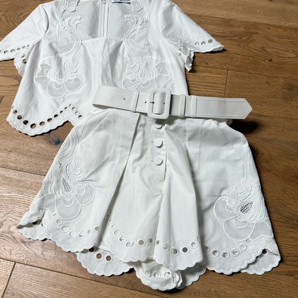 Self-Portrait Pants - New Self Portrait Belted Broderie-Anglaise Cotton Shorts